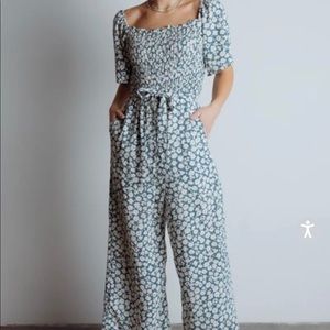 Hayden LA Smocked Bust Floral Jumpsuit